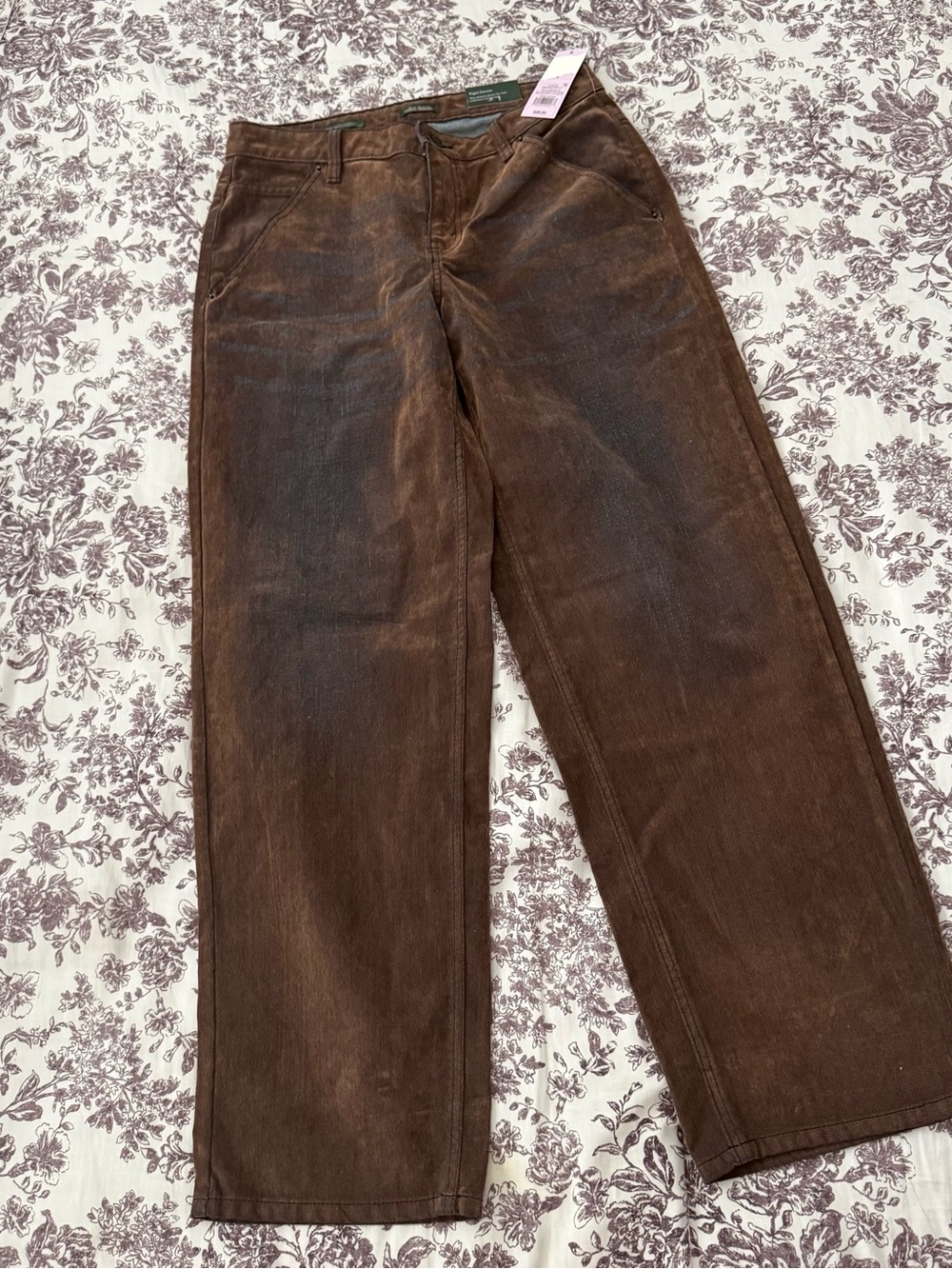 wild fable women's  Dark brown coated rigid denim size 6